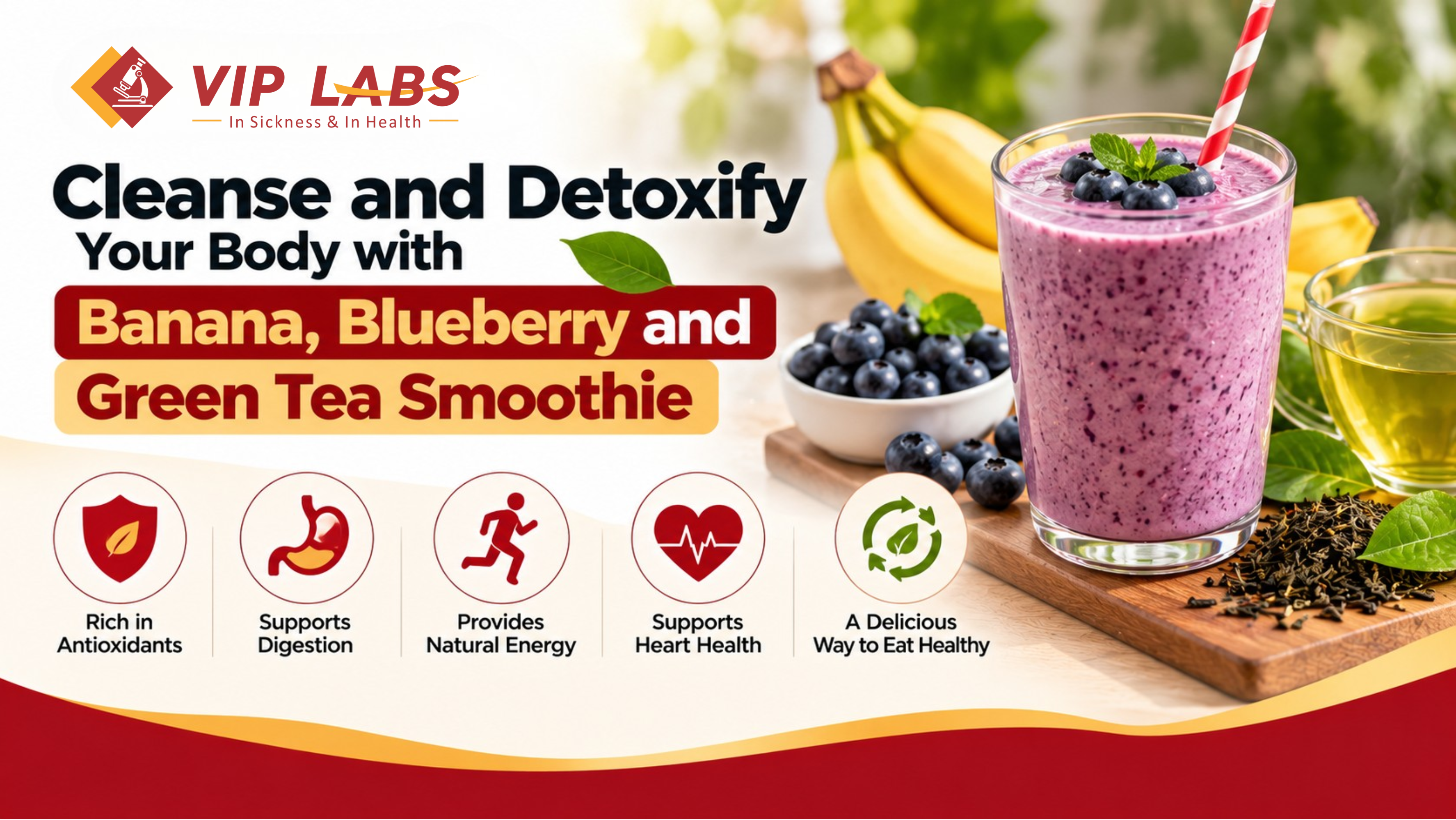 Cleanse and Detoxify Your Body with a Banana, Blueberry and Green Tea Smoothie
